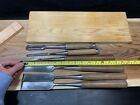 Old  Japanese Gouge And Round Chisel Set   6 Chisels   Sharpening Needed