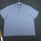 Cutter   Buck Blue Geometric 3xl Men s Performance Golf Polo Shirt