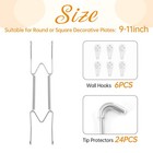 6 Pack Plate Hangers  Gold  9-11 Inch  Wall Mount  Display  Decorative Wire