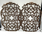 Antique Pair Cast Iron Architectural 23  Grille Panels Salvage Insert Decorative