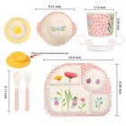 Shopwithgreen 7pcs set Bamboo Kids Dinnerware Set - Children Dishes - Food Pl   