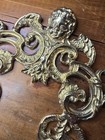 Beautiful Vintage Mcm Ornate Brass Angel Wall Mount Picture Easel Key Holder 
