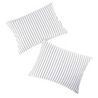  - Striped Pillow Cases  100  Washed Cotton  Ticking Standard  20 x26   White
