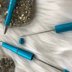 Beadable Plastic Pens Retractable Writing Instrument Diy Craft Beaded Pens Blue