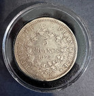 1875-a  France 5 Francs Silver Coin - Circulated -- In Hard Capsule