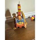 Vintage Wooden Pull Toy Chicken Farm Animal Classic Toy Decor No Cord