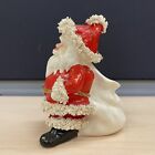 Vintage Relpo Christmas Spaghetti Trim Santa Planter Ceramic 6 5    Tall