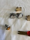 Vintage Lot 14 Pieces Retro Mens Cuff Links Tie Bars Tie Pin
