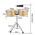 13     14   Timbales Drum Kit W stand   Cowbell - Silver  Metal Latin Percussion