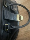 Vintage Etienne Aigner Herringbone Leather Satchel Handbag Doctor Bag 80s 90s