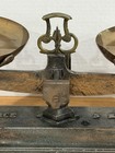 Antique French Force  5kilos Balance Scale W  Legry Brass Pans C 1890s Cast Iron