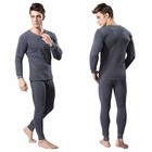 Men Winter Fleece Lined 100  Cotton Thermal Long Johns Top Bottom Underwear Set