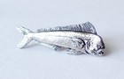 Mahi Mahi Lapel Hat Pin Silver Tone Tropical Dolphinfish Sport Fish