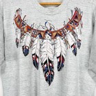 Vtg Native American Feathers T-shirt Men Xl Gray Single Stitch Dream Catcher Usa