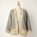 Montsuki Boutique Silk  tweed   Brocade Open Front Jacket   Made In Hawaii Small