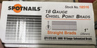 Spotnails 18516 - 18 Gauge 1  Brad Nails Brads  5 000   New