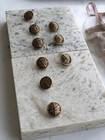 Lot Of 9 Vintage Brass Gold-toned Metal Crossed Cannon Blazer Coat Shank Buttons