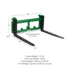 Titan Attachments Pallet Fork Frame  36    Fork Blades  Rated 4 000 Lb  Fits Jd