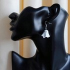 Cute Halloween Ghost Drop Earrings Women Girls White Clay Dangle Jewelry