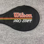 Vintage Wilson Pro Staff Tennis Racquet Cover Black Midsize Racket Case Bag