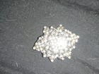 Blue Marquise Rhinestone Flower Brooch Pin  Gold Tone Metal Costume Jewelry