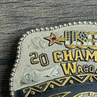 Western Award Belt Buckle 2000 Uscra Champion Waco Tx Silver Filled 3620