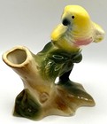Vintage Royal Copley Yellow Parrot Bird On Tree Brunch Ceramic Vase Figurine 5 