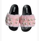 Nib Cape Robin Moira-12 Pink Embellished Fury Sandals Slides  Size 6 