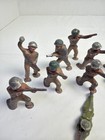 Vintage Lead Toy Soldiers Lot Painted Army Figures England Damaged