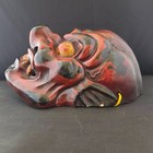Vintage Japanese Gigaku Mask Chido Demon Devil Clay Noh Mask Traditional Art