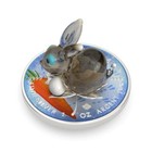 2022 Canadian Maple With Murano Glass With Rabbit 1oz Silver Coin  999