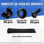 50 Pack M6 X 16mm Rack Mount Cage Nuts  Screws   Washers For Server Cabinet  Net