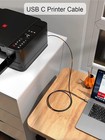 Cablecreation Usb B To C Printer Cable 10ft  C Space Grey 