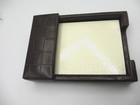 Desk Memo Tray Leather Graphic Image Woven Brown
