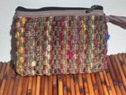 Handmade Recycled Silk Cosmetic Pouch Zip Coin Purse Nepal Boho Fair Trade