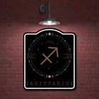 Sagittarius Zodiac Sign Astrology Horoscope Black Aluminum Composite Sign