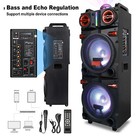 9000w Dual 10   Bluetooth Speaker Subwoofer Heavy Bass Sound System Party W  Mic
