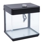1 5 Gallon 8 7 5 7 9 6in Black Aquarium Kits Desktop Fish Tank W  Filter  Light