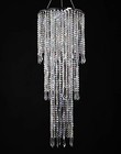  Sparkling Iridescent Acrylic Beaded Hanging Chandelier  3 Tiers  10 25  H30
