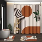 Complete 4-piece Boho Bathroom Decor Set - Shower Curtain And Soft Rugs  72 x72 