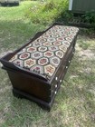 Lane Wood Cedar Chest Trunk Brown Hinged Lid Geometric Cushioned Top Lock Disabl