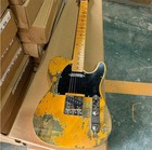 Tl Super Heavy Relic Nocaster Yellow Electric Guitar Chrome Hardware 6 String