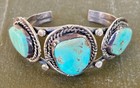 Antique Navajo Sterling   Turquoise Bracelet