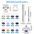 600 Set Grommet Kit Eyelet Leather Craft Fabric Canvas Hole Punch Tools 3 16inch