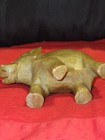 Hand Carved Green Stone Hand Carved Elephant Trunk Up