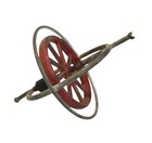 Rare Vintage Mcm Gyroscope Metal Spinning Top Toy Red Center 1950s
