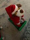 2 Dan Dee Animated Singing Christmas Dog On Sled  santa Holiday Decor Works