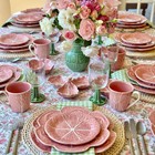 Bordallo Pinheiro Cabbage Pink Small Oval Platter