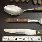 25 Pc Vtg Washington Forge Town   Country Wood brass Stainless Flatware