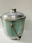 Vintage Mcm Hammered Aluminum Ice Bucket  Made In Italy